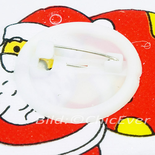 6x Anstecknadeln Broschen Nikolaus Weihnachtsmann Weihnachten rot weiss 4179